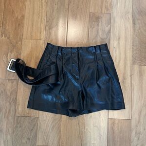 Express Black faux leather shorts